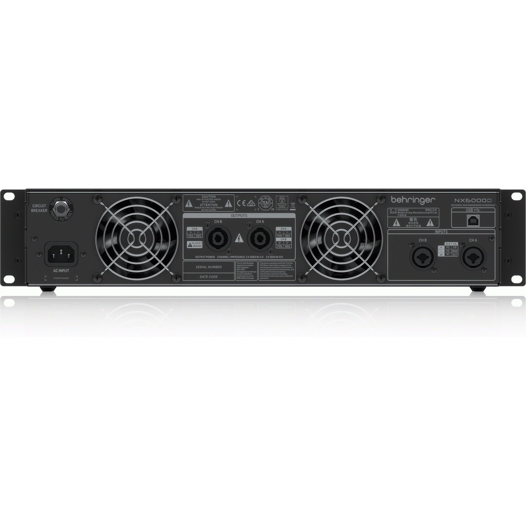 Behringer NX6000D Class-D 6,000-Watt Power Amplifier w/ DSP Control and SmartSense