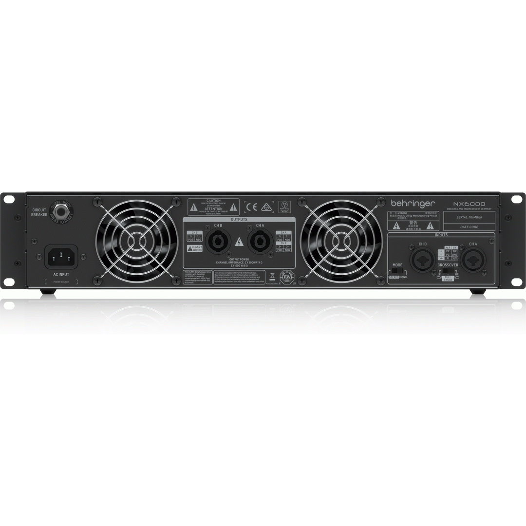 Behringer NX6000 Class-D 6,000-Watt Power Amplifier w/ SmartSense