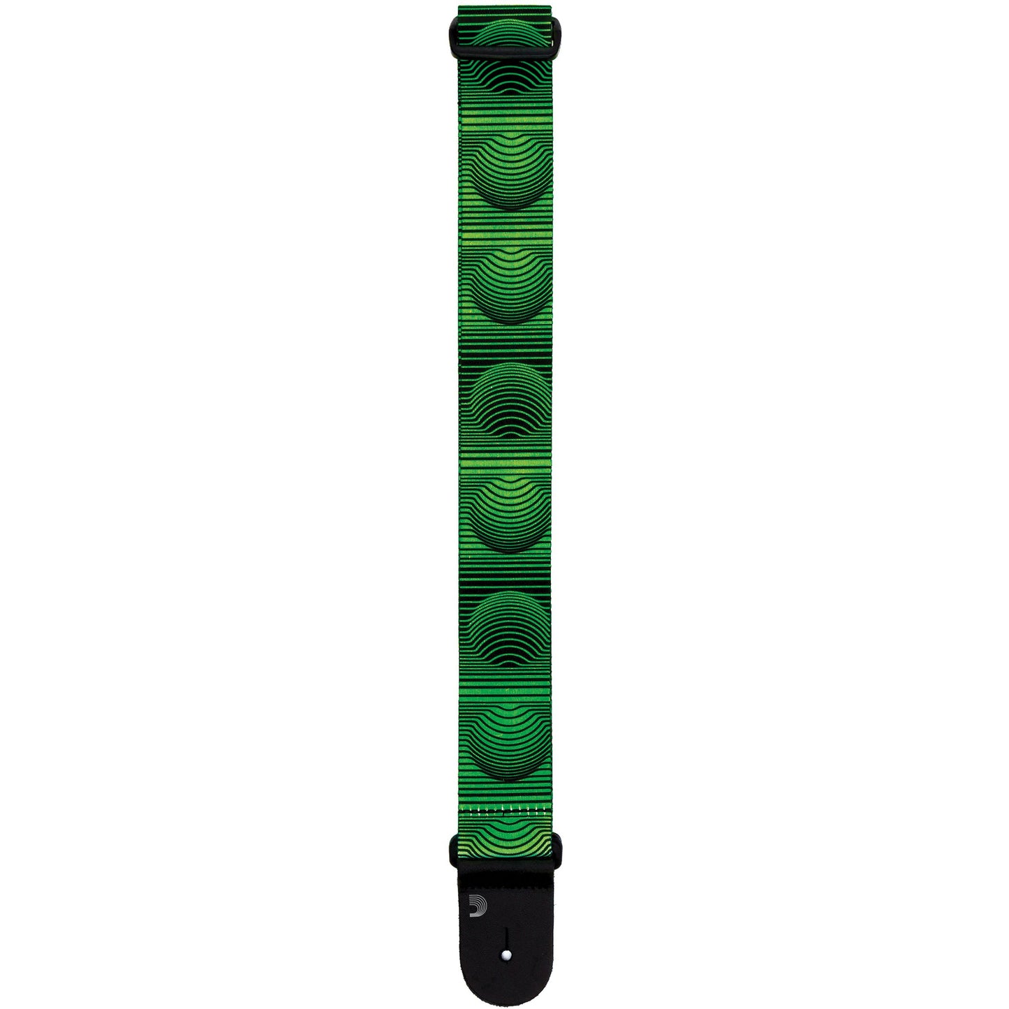 D'Addario Polyester Guitar Strap, Optical Art Green Orbs