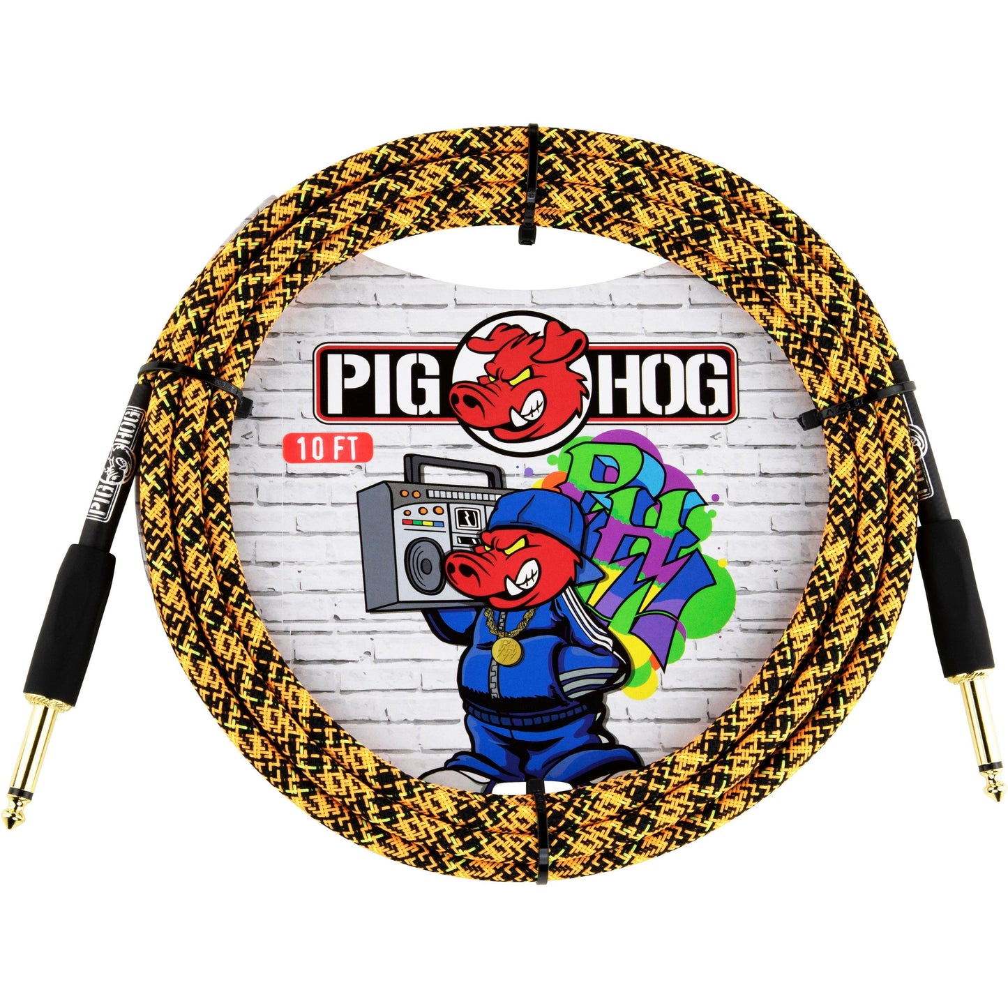Pig Hog "Orange Graffiti" Instrument Cable - 10 Foot