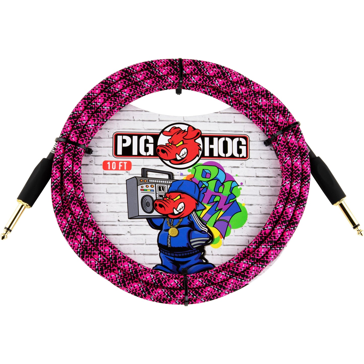 Pig Hog "Pink Graffiti" Instrument Cable - 10 Foot