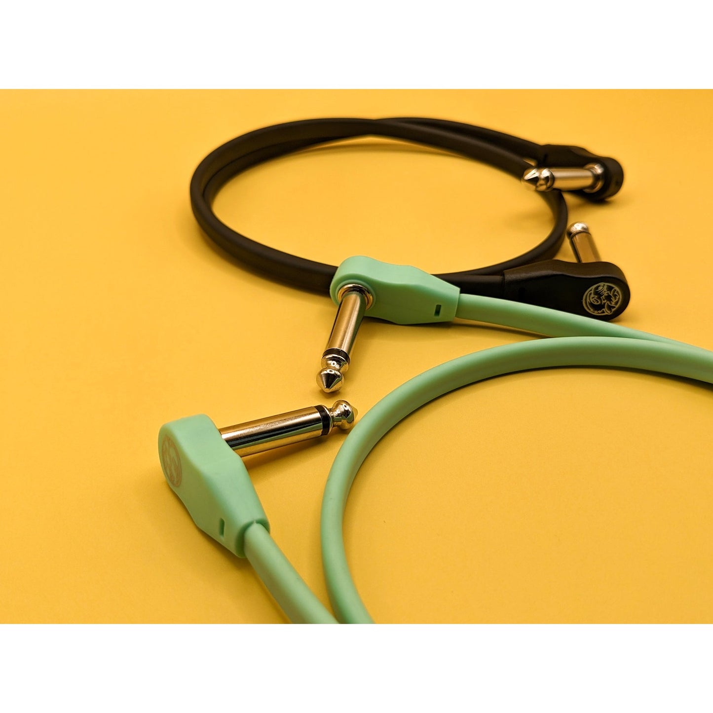 Pig Hog Lil' Pigs Low Profile 2 Foot Patch Cables, 2 Pack - Seafoam Green