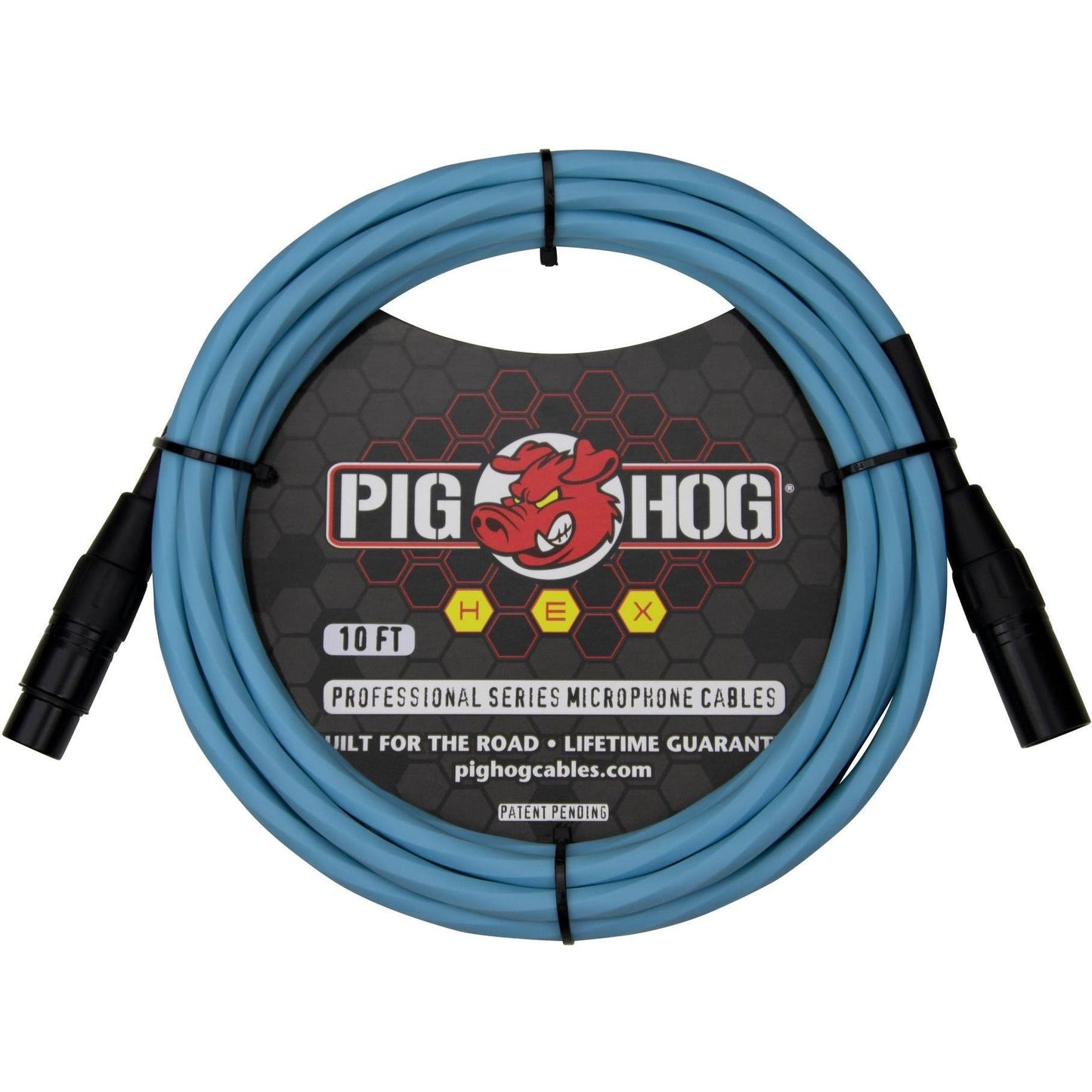 Pig Hog Hex Series Microphone Cable - 10 Foot - Daphne Blue