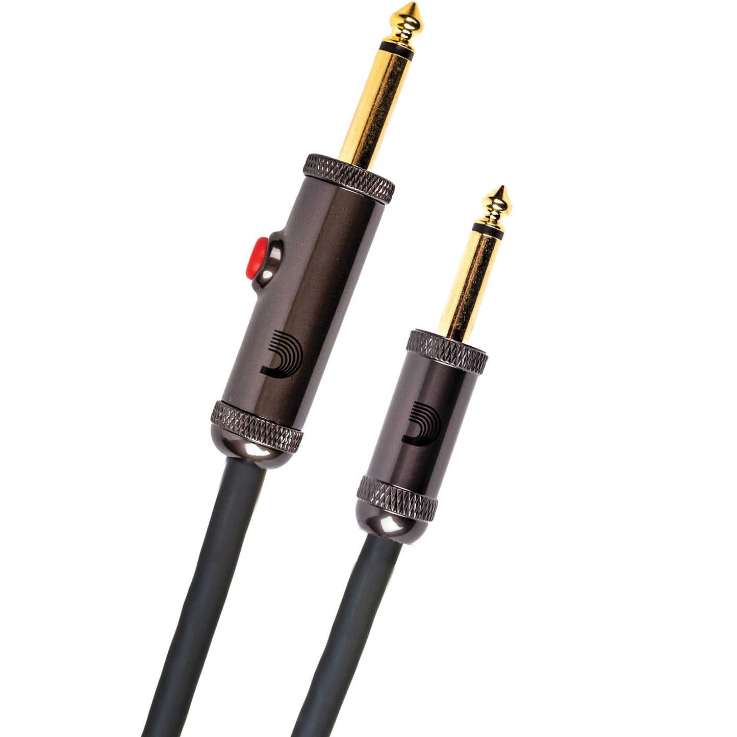 D'Addario Circuit Breaker Instrument Cable with Latching Cut-Off Switch, Straight Plug, 10 Feet