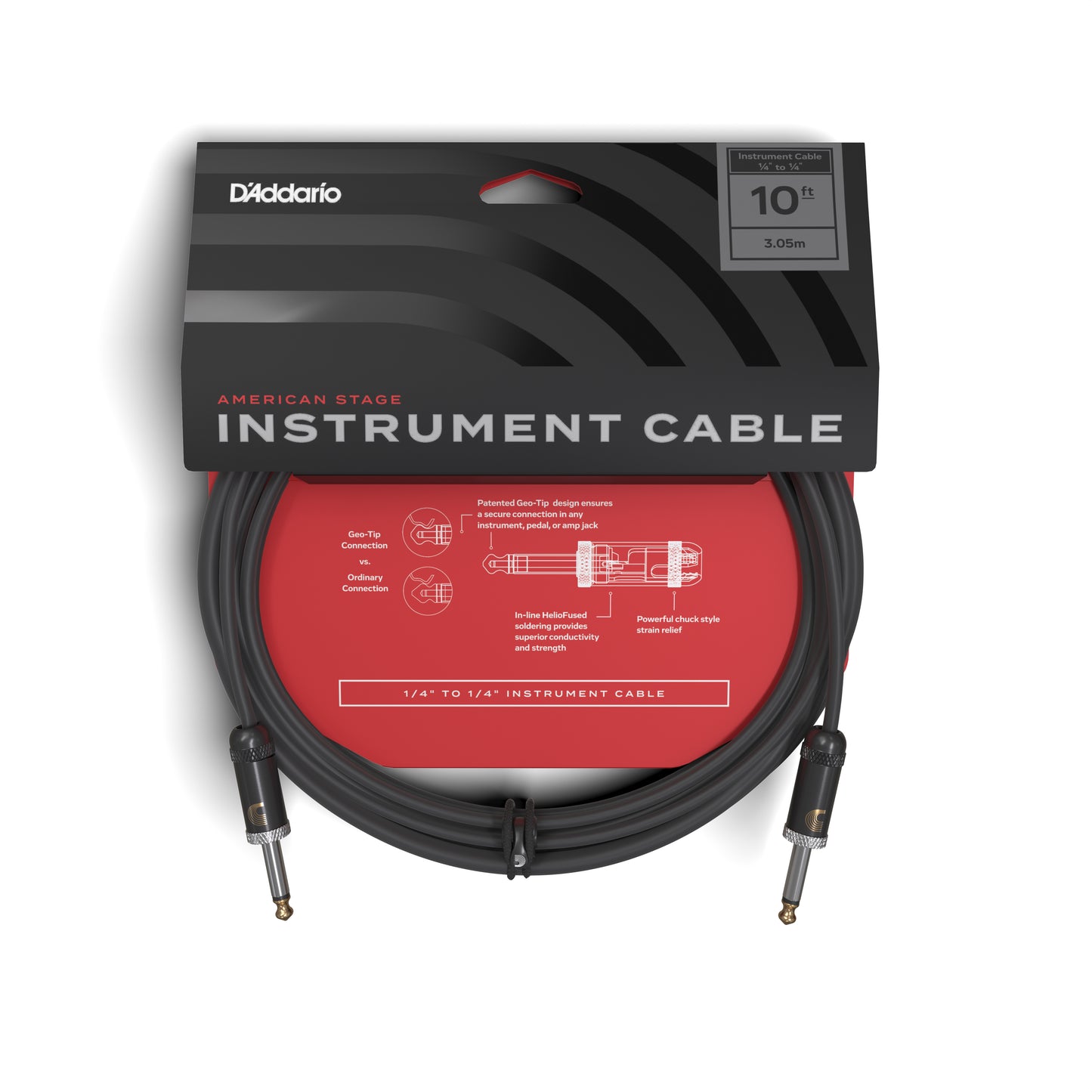 D'Addario American Stage Instrument Cable, 10 Feet