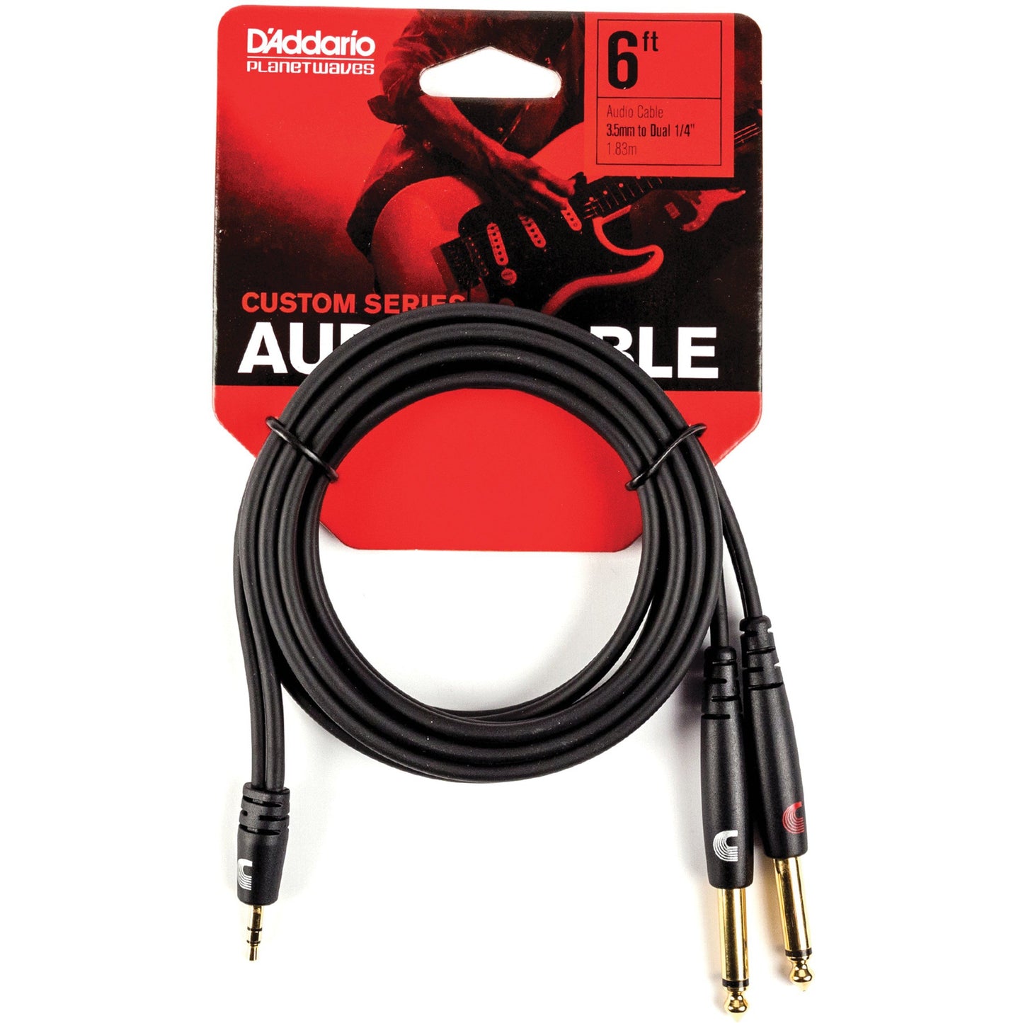 D'Addario Custom Series 1/8” to Dual 1/4” Audio Cables