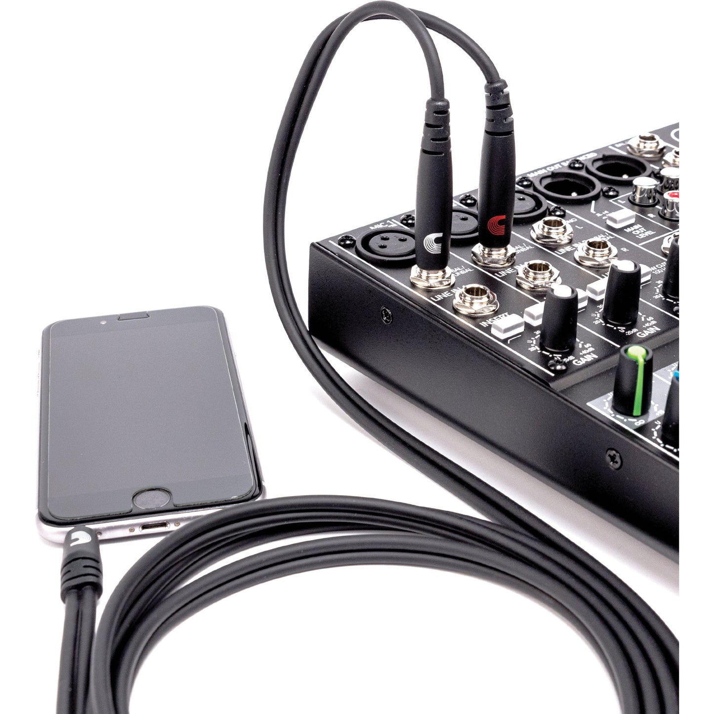 D'Addario Custom Series 1/8” to Dual 1/4” Audio Cables