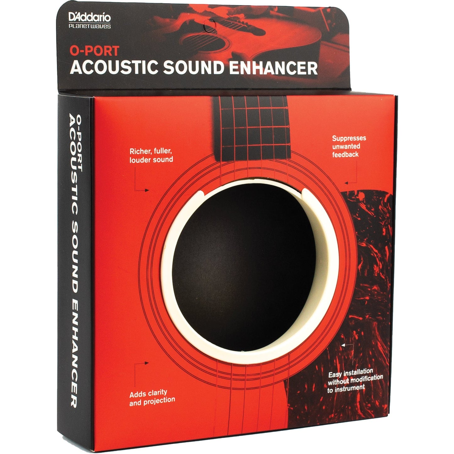 D'Addario O-Port Sound Enhancement for Acoustic Guitar, Large, White