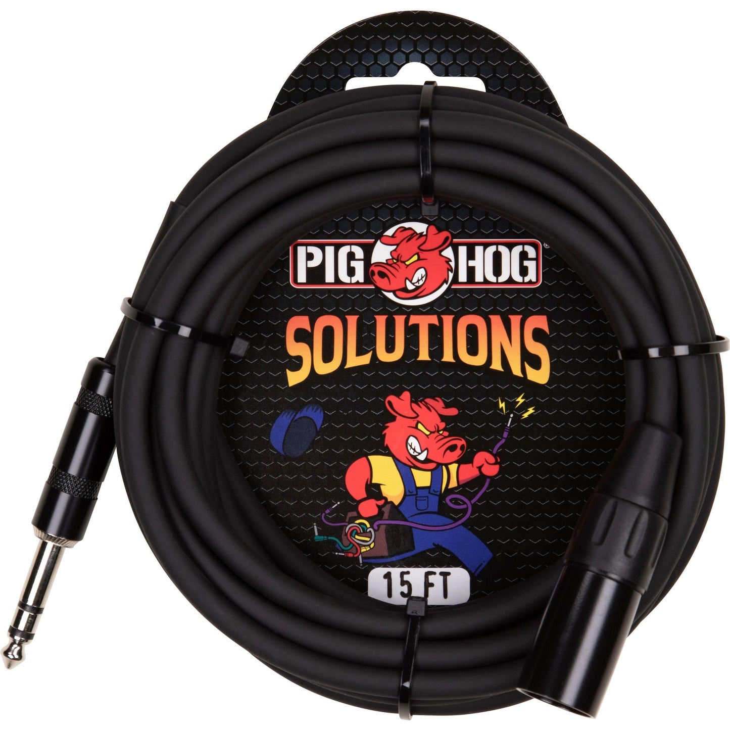 Pig Hog Solutions - 1/4" (Male) TRS to XLR (Male) Balanced Cable - 15 Foot