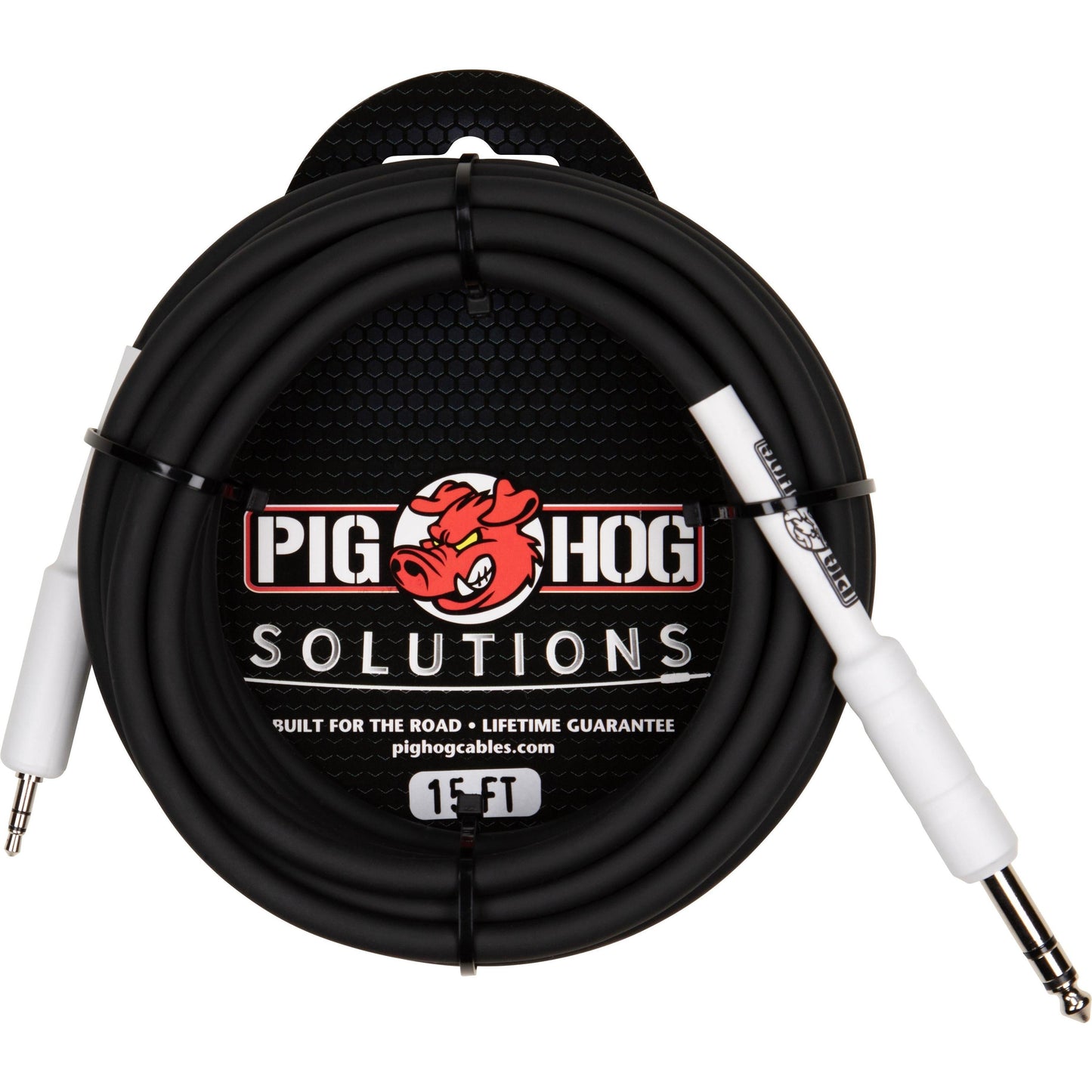 Pig Hog Solutions - 1/4" (Male) TRS to 3.5mm (Male) TRS Stereo Cable - 15 Foot