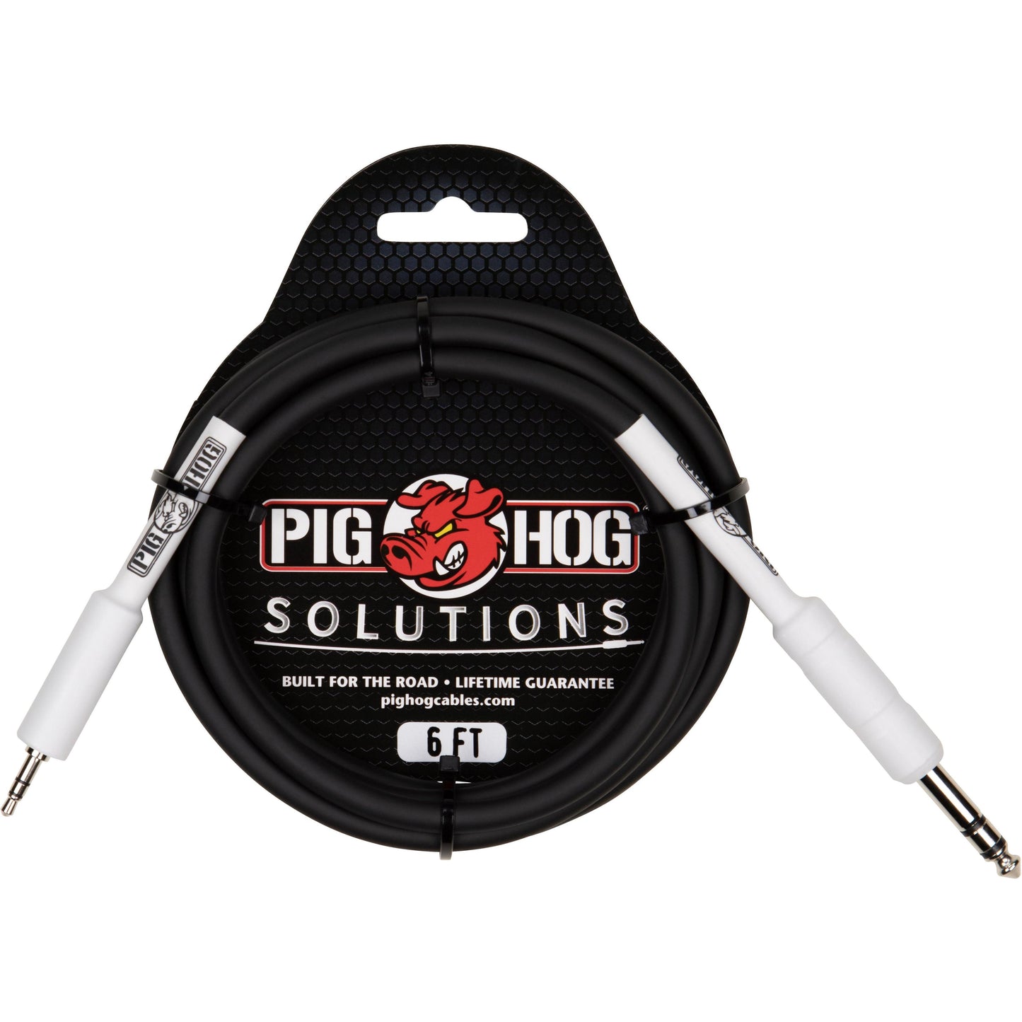 Pig Hog Solutions - 1/4" (Male) TRS to 3.5mm (Male) TRS Stereo Cable - 6 Foot
