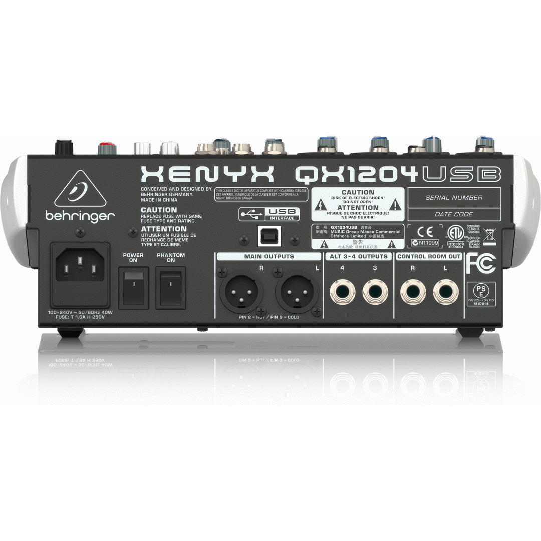 Behringer XENYX QX1204USB 12-Channel Mixer w/ USB Audio Interface and Effects
