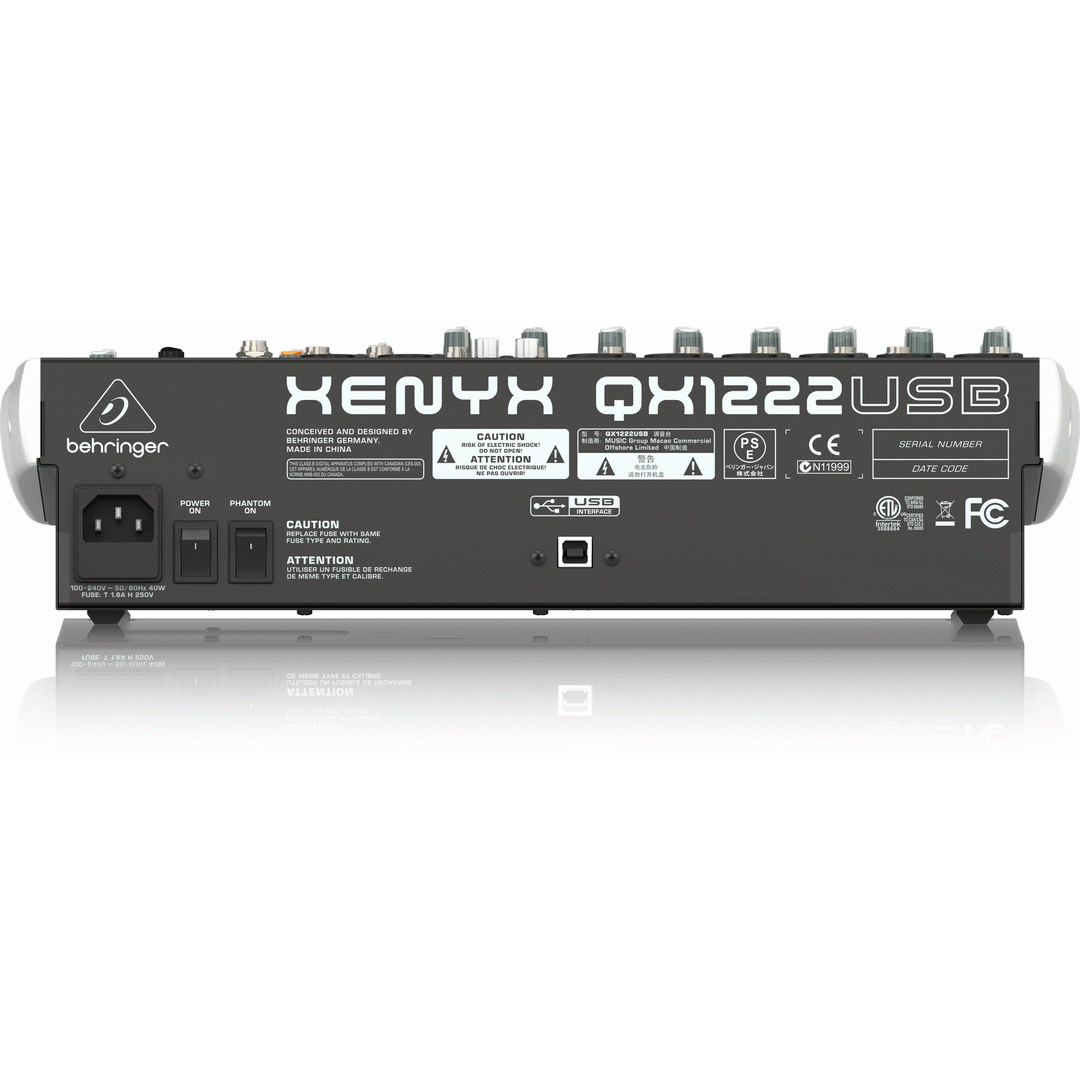 Behringer XENYX QX1222USB 12-Channel Mixer w/ USB Audio Interface and Effects