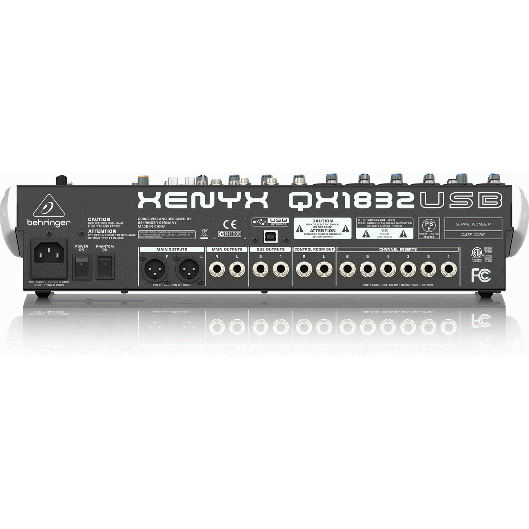 Behringer XENYX QX1832USB 18-Channel Mixer w/ USB Audio Interface and Effects