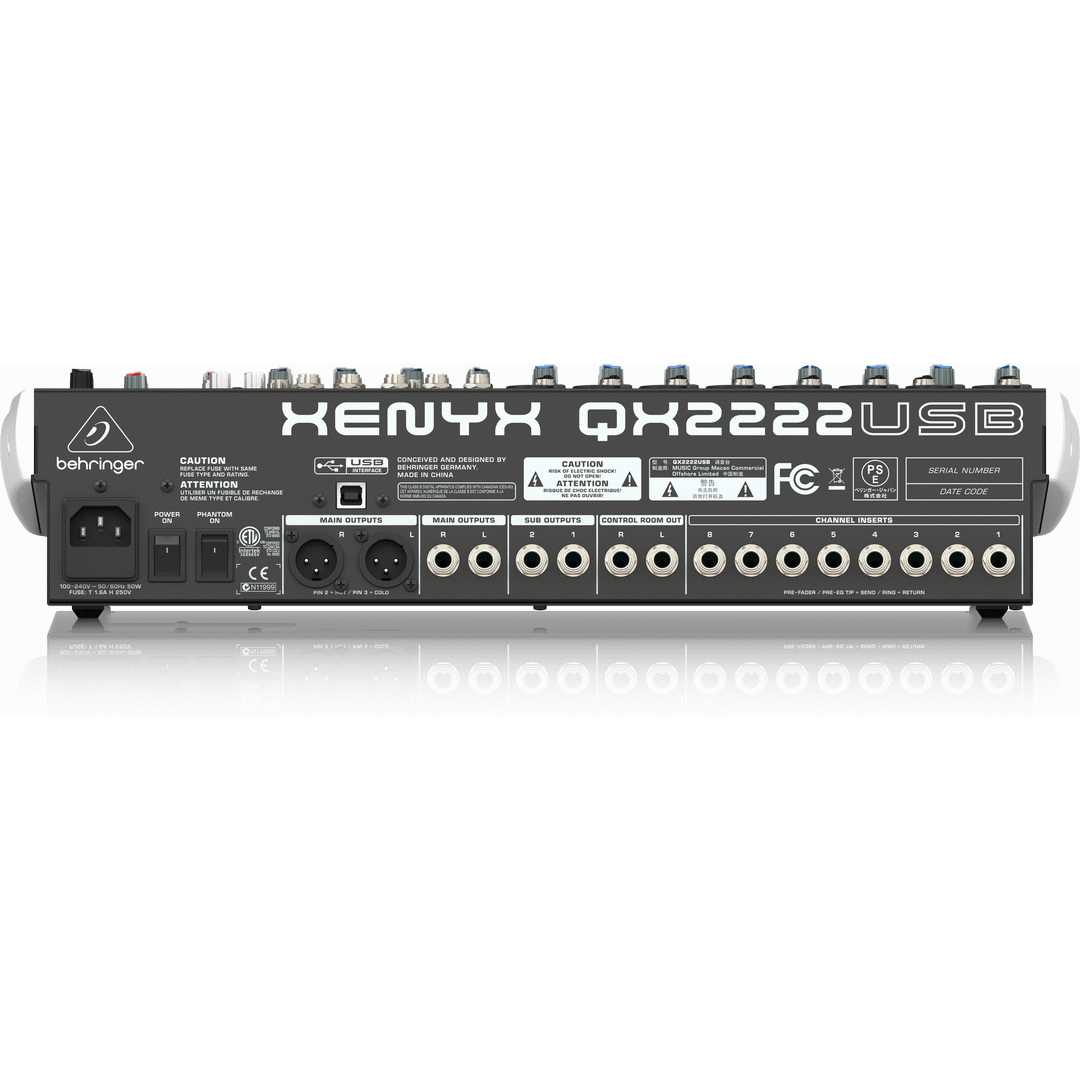 Behringer XENYX QX2222USB 22-Channel Mixer w/ USB Audio Interface and Effects