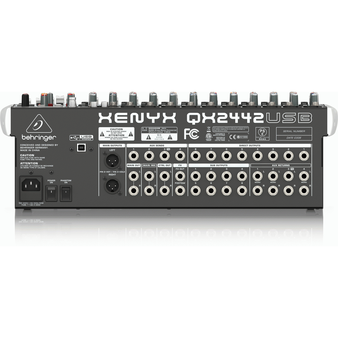 Behringer XENYX QX2442USB 24-Channel Mixer w/ USB Audio Interface and Effects