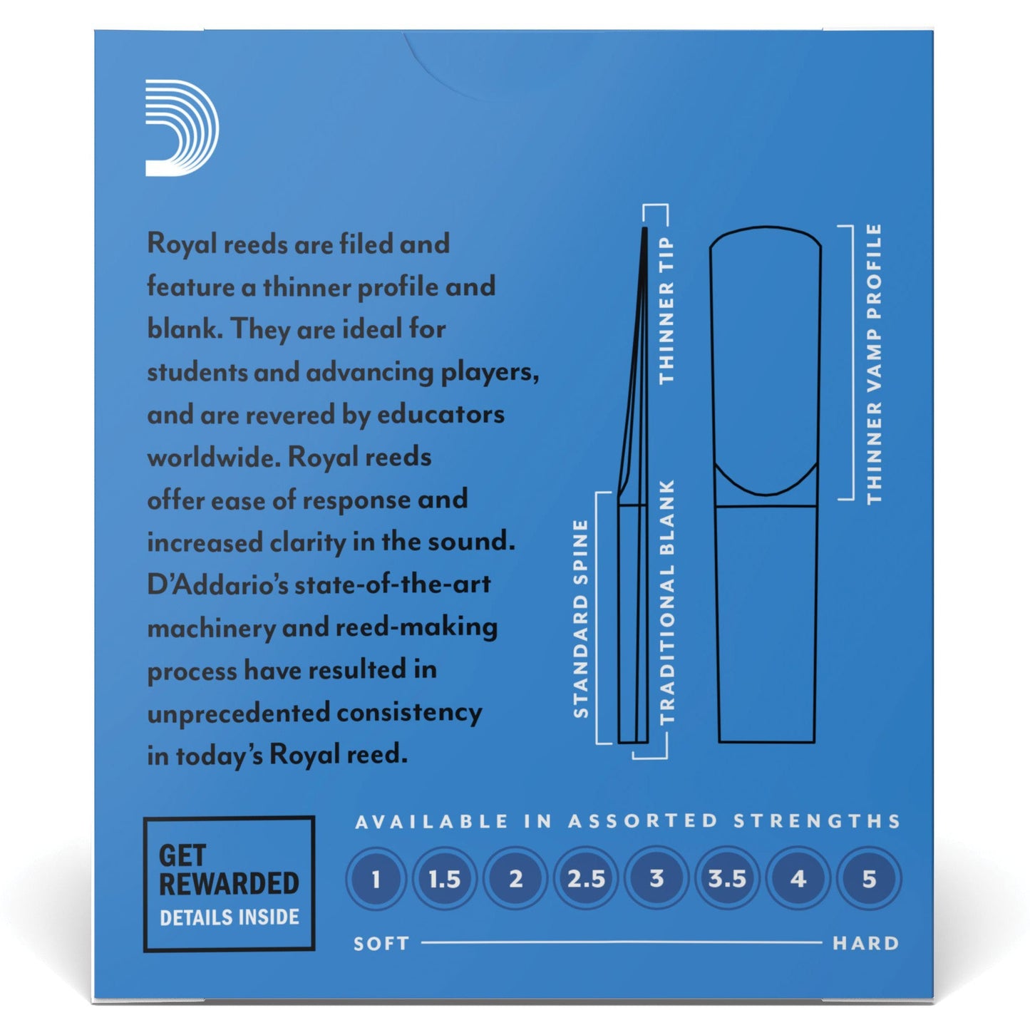 Royal by D'Addario Eb Clarinet Reeds, Strength 3, 10-Pack