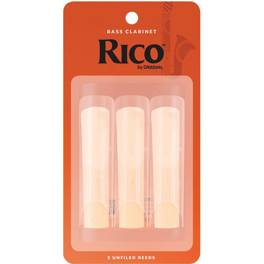 Rico by D'Addario Bass Clarinet Reeds, Strength 3, 3 Pack