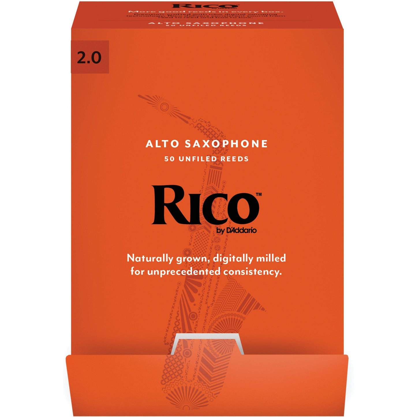 Rico by D'Addario Alto Saxophone Reeds, Strength 2.0, 50-Pack