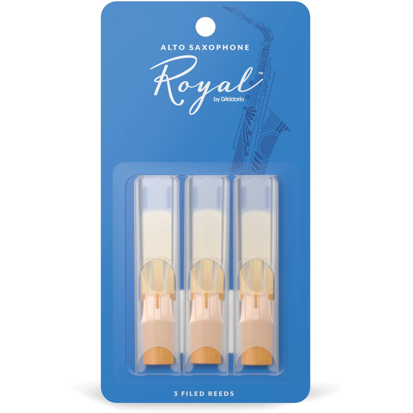 Royal by D'Addario Alto Sax Reeds, Strength 2.5, 3-Pack