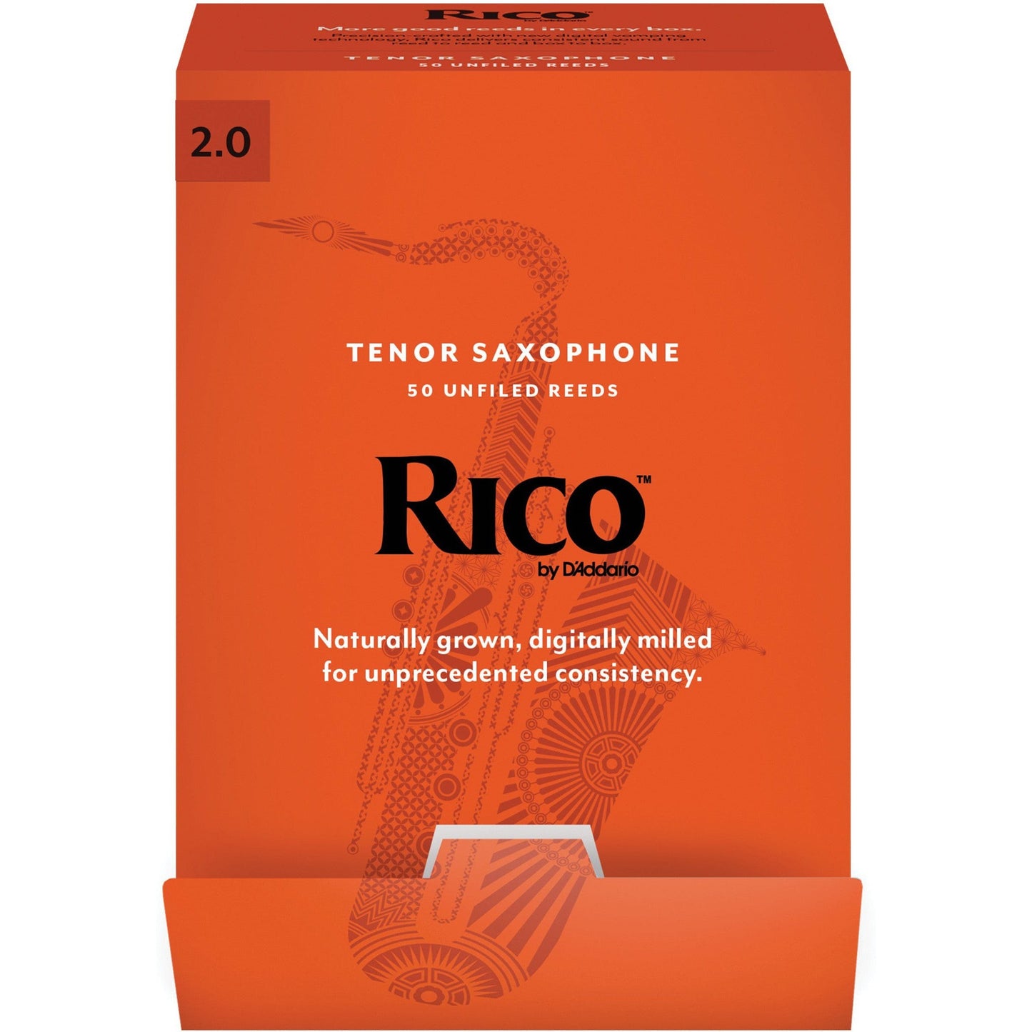 Rico by D'Addario Tenor Saxophone Reeds, Strength 2.0, 50-Pack