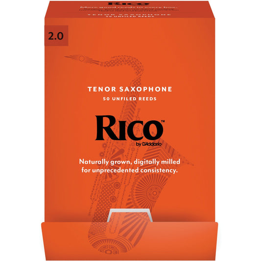 Rico by D'Addario Tenor Saxophone Reeds, Strength 2.0, 50-Pack
