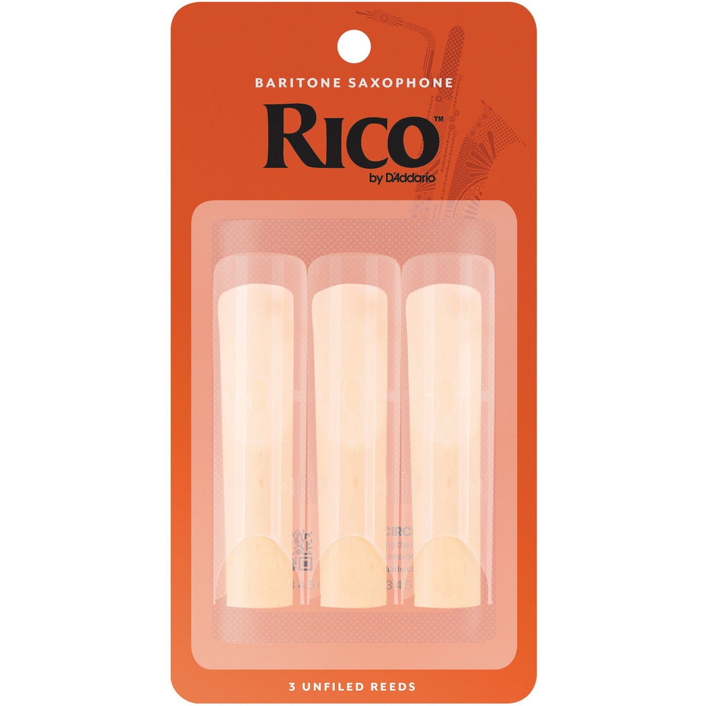 Rico by D'Addario Baritone Sax Reeds, Strength 2.5, 3-Pack