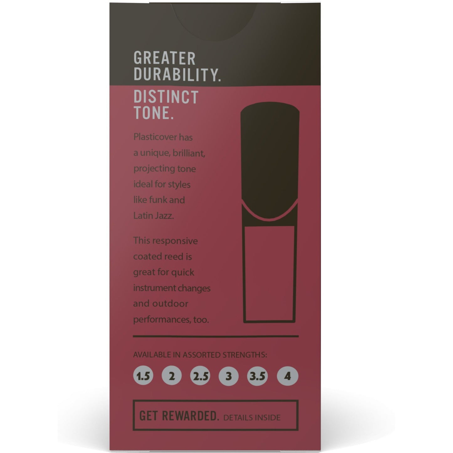 Plasticover by D'Addario Soprano Sax Reeds, Strength 4, 5-Pack