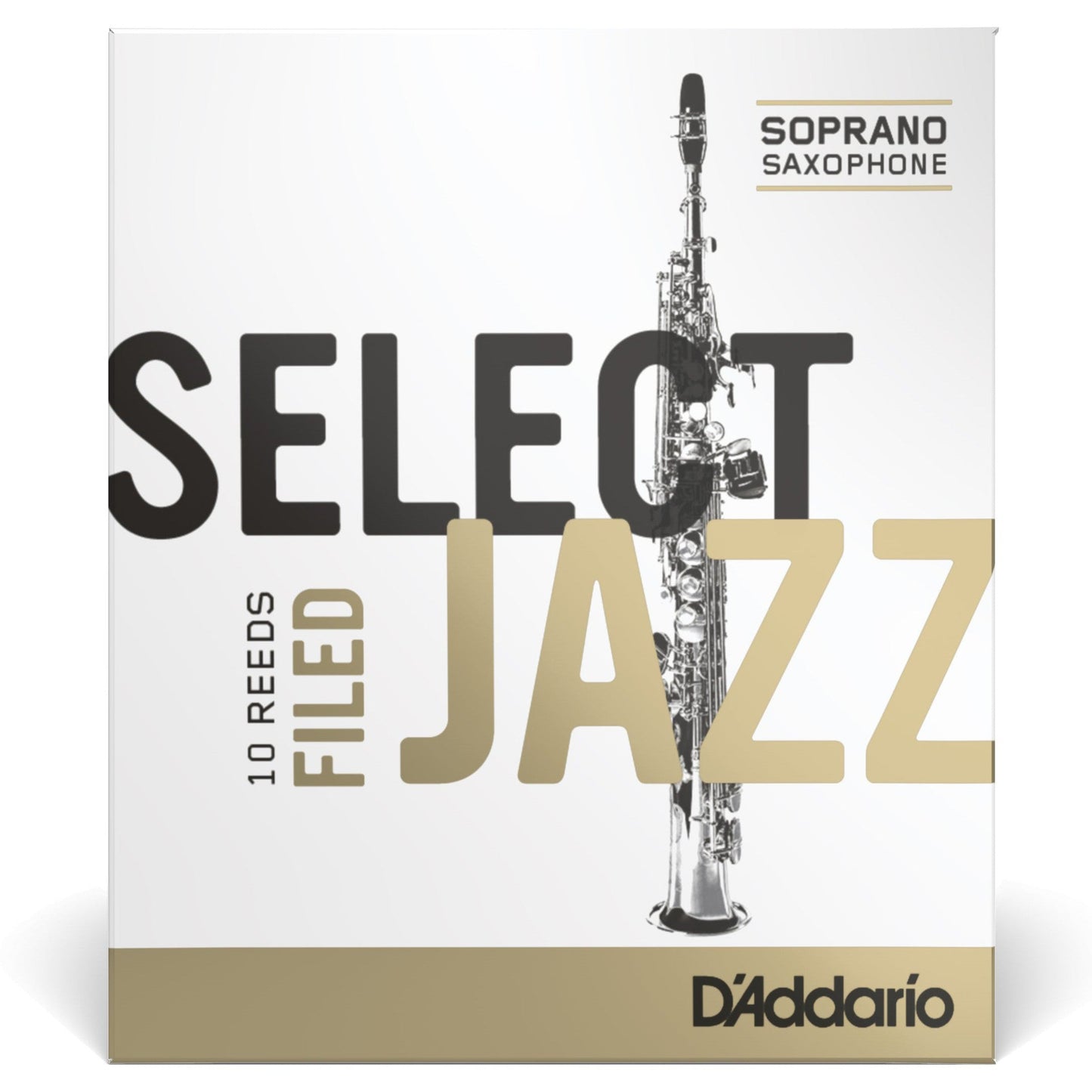 D'Addario Select Jazz Filed Soprano Saxophone Reeds, Strength 4 Medium, 10-Pack