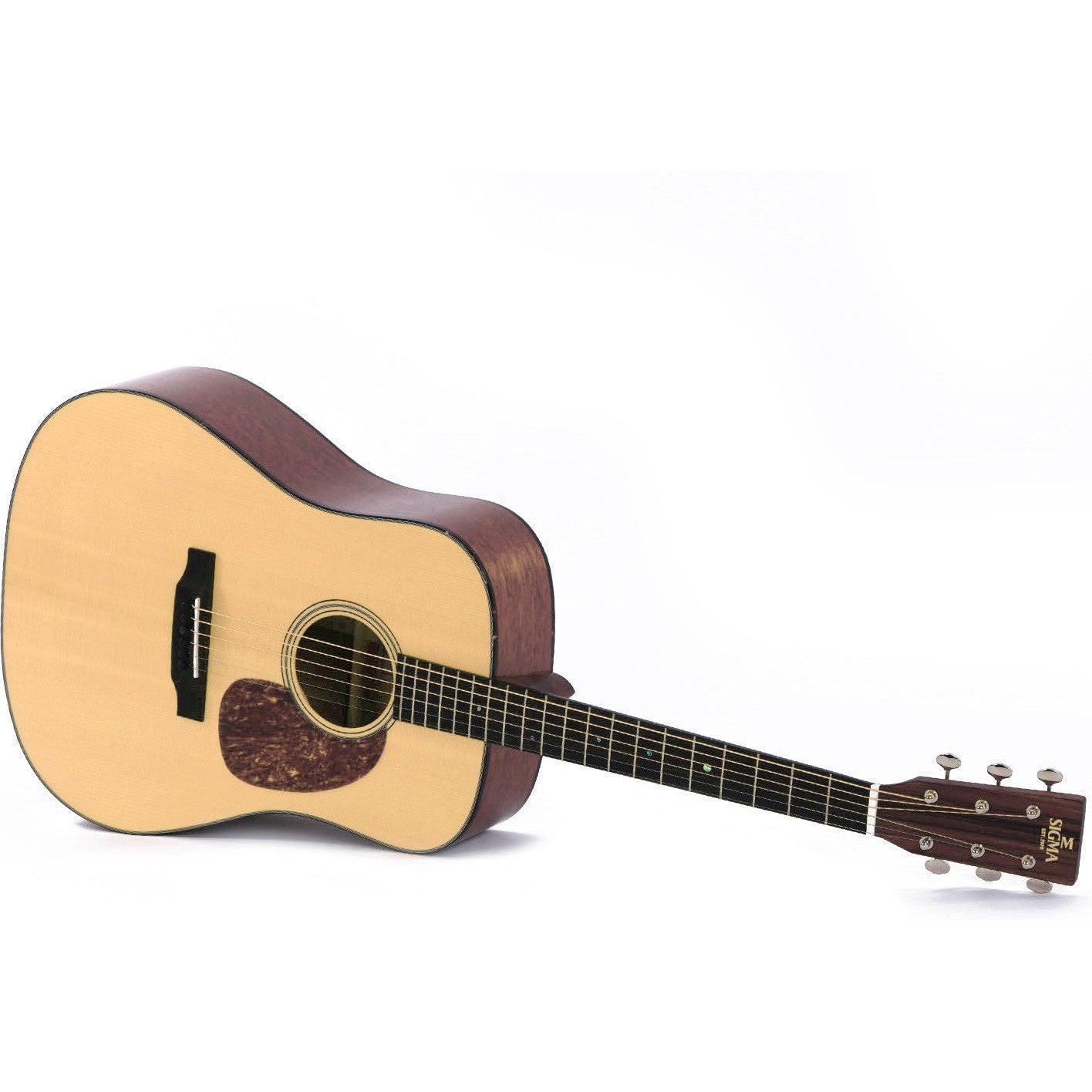 Sigma SDM-18 Dreadnought Acoustic Guitar All Solid Spruce Top and Mahogany Back and Sides - Gloss