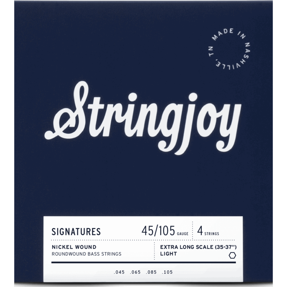 Stringjoy Light Gauge (45-105) 4 String Extra Long Scale Nickel Wound Bass Guitar Strings