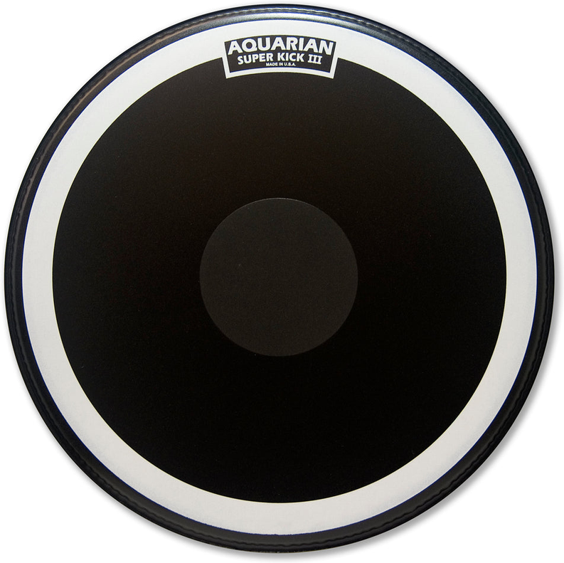 Aquarian SKIII20 Super Kick BK Coated 1-Ply with Power Dot - Size - 20"