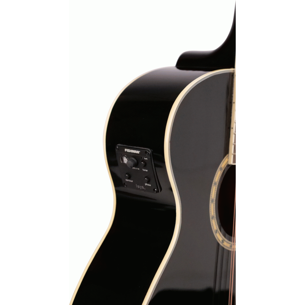 Ashton SL29/12CEQBK 12 String Slimline Acoustic Guitar with Cutaway, Pickup & EQ (Black)