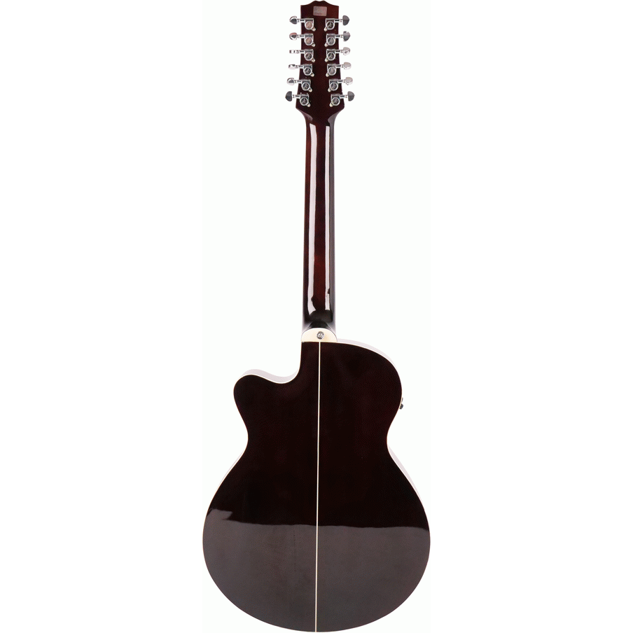 Ashton SL29/12CEQTSB 12 String Slimline Acoustic Guitar with Cutaway, Pickup & EQ (Tobacco Sunburst)