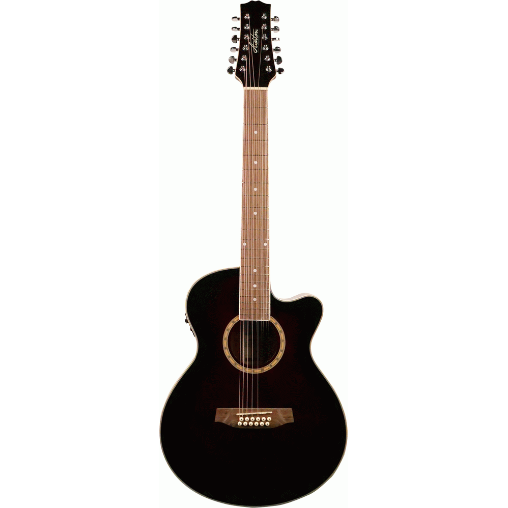 Ashton SL29/12CEQWRS 12 String Slimline Acoustic Guitar with Cutaway, Pickup & EQ (Wine Red Sunburst)