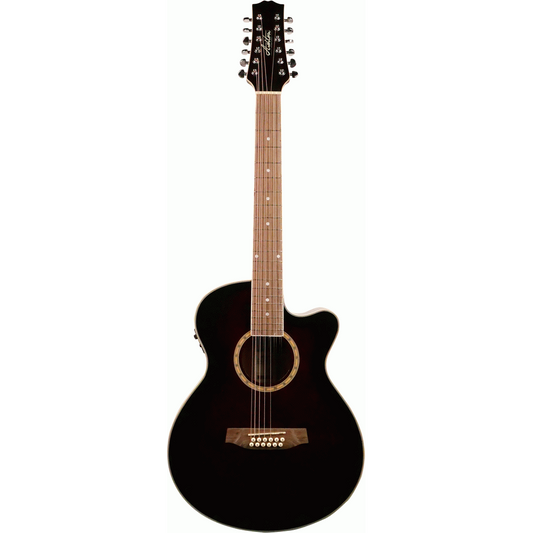 Ashton SL29/12CEQWRS 12 String Slimline Acoustic Guitar with Cutaway, Pickup & EQ (Wine Red Sunburst)