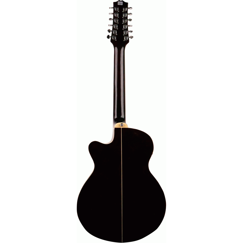 Ashton SL29/12CEQWRS 12 String Slimline Acoustic Guitar with Cutaway, Pickup & EQ (Wine Red Sunburst)