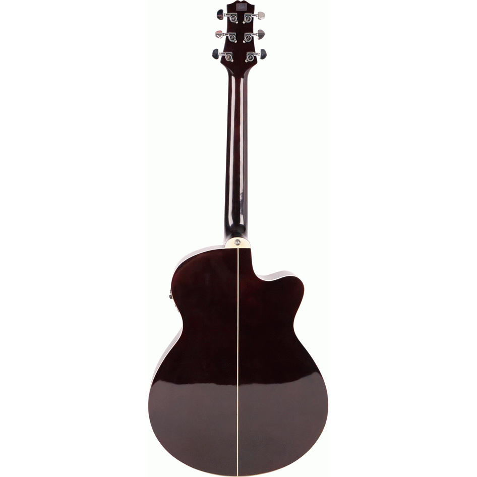 Ashton SL29CEQLTSB Slimline Acoustic Guitar with Cutaway, Pickup & EQ (Tobacco Sunburst) (Left Handed)