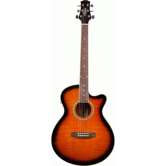 Ashton SL29CEQTSB Slimline Acoustic Guitar with Cutaway, Pickup & EQ (Tobacco Sunburst)