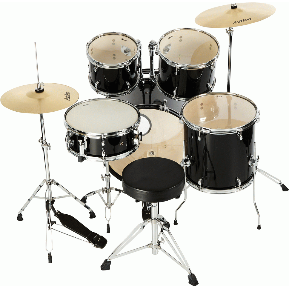 Ashton TDR322BK 5 Piece Drum Kit (Black)