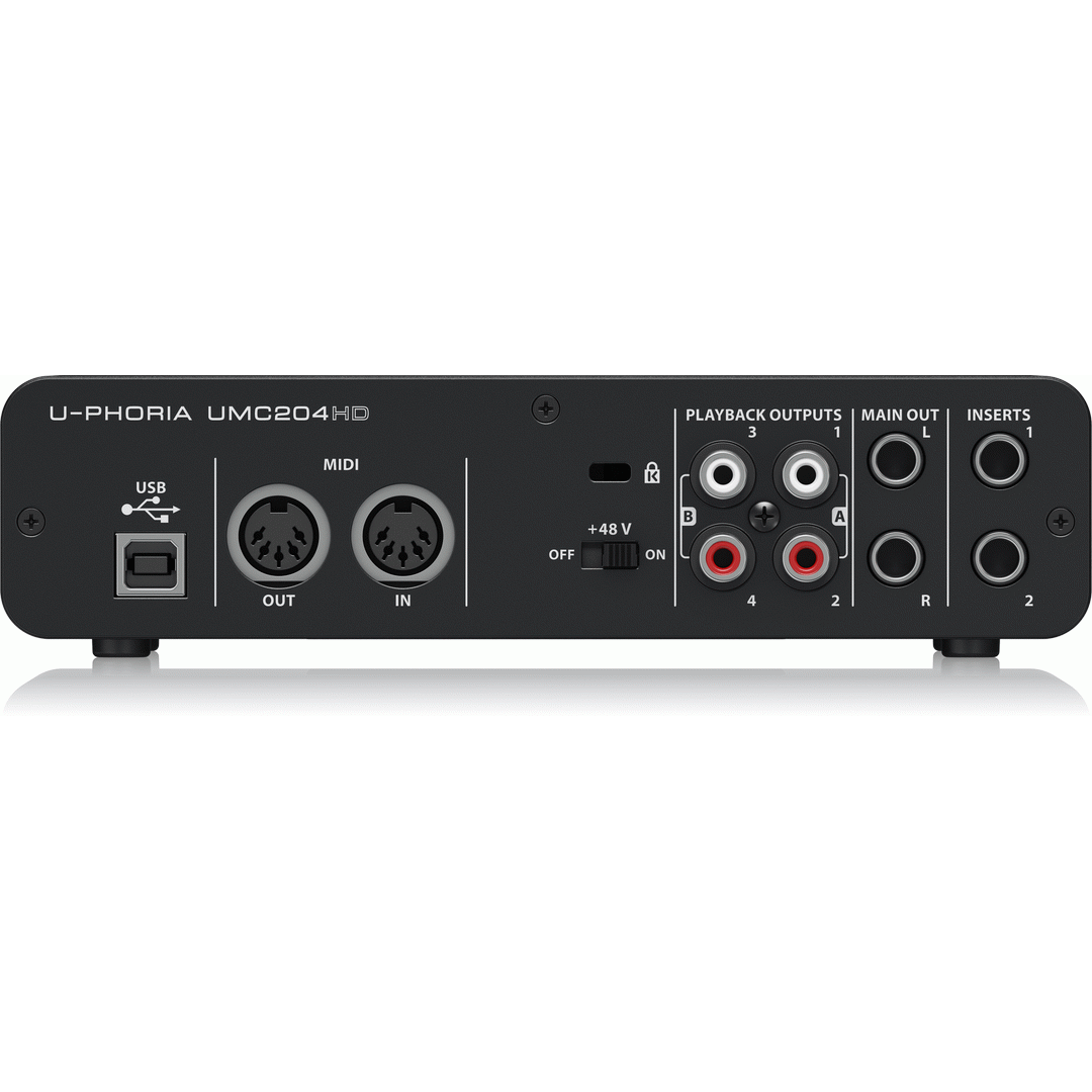 Behringer U-PHORIA UMC204HD 2 × 4 24-Bit/192kHz USB Audio/MIDI Interface