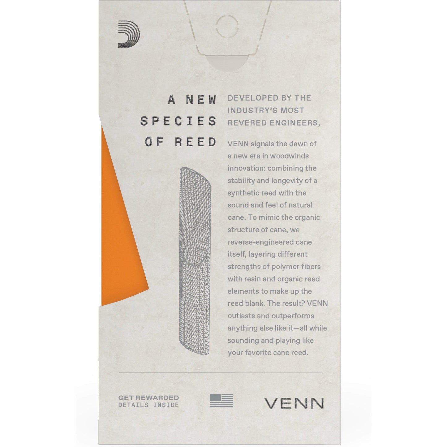 D'Addario VENN Alto Saxophone Reed, G2, Strength 2.0