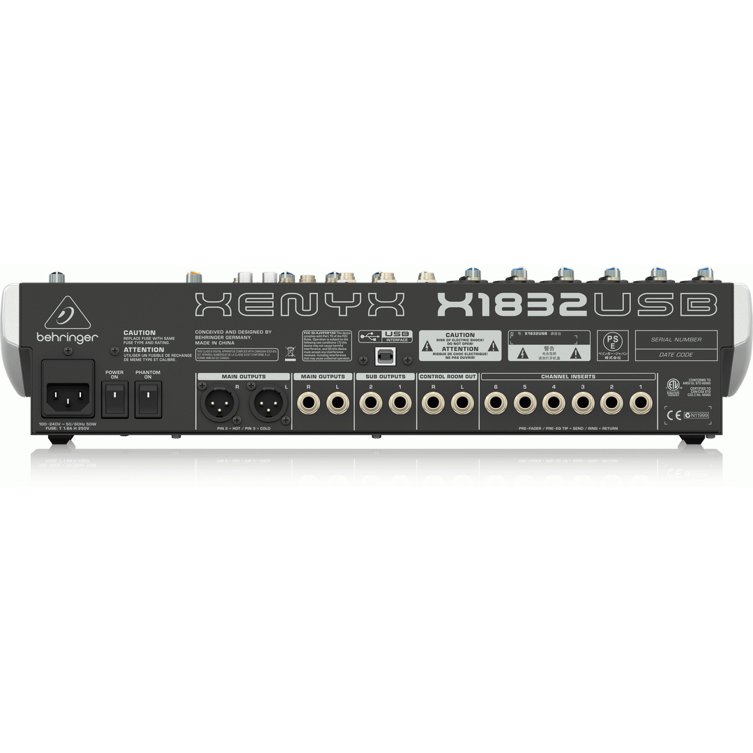 Behringer XENYX X1832USB 18-Channel Mixer w/ USB Audio Interface and Effects
