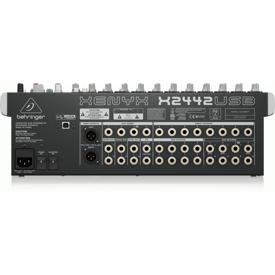 Behringer XENYX X2442USB 24-Channel Mixer w/ USB Audio Interface and Effects