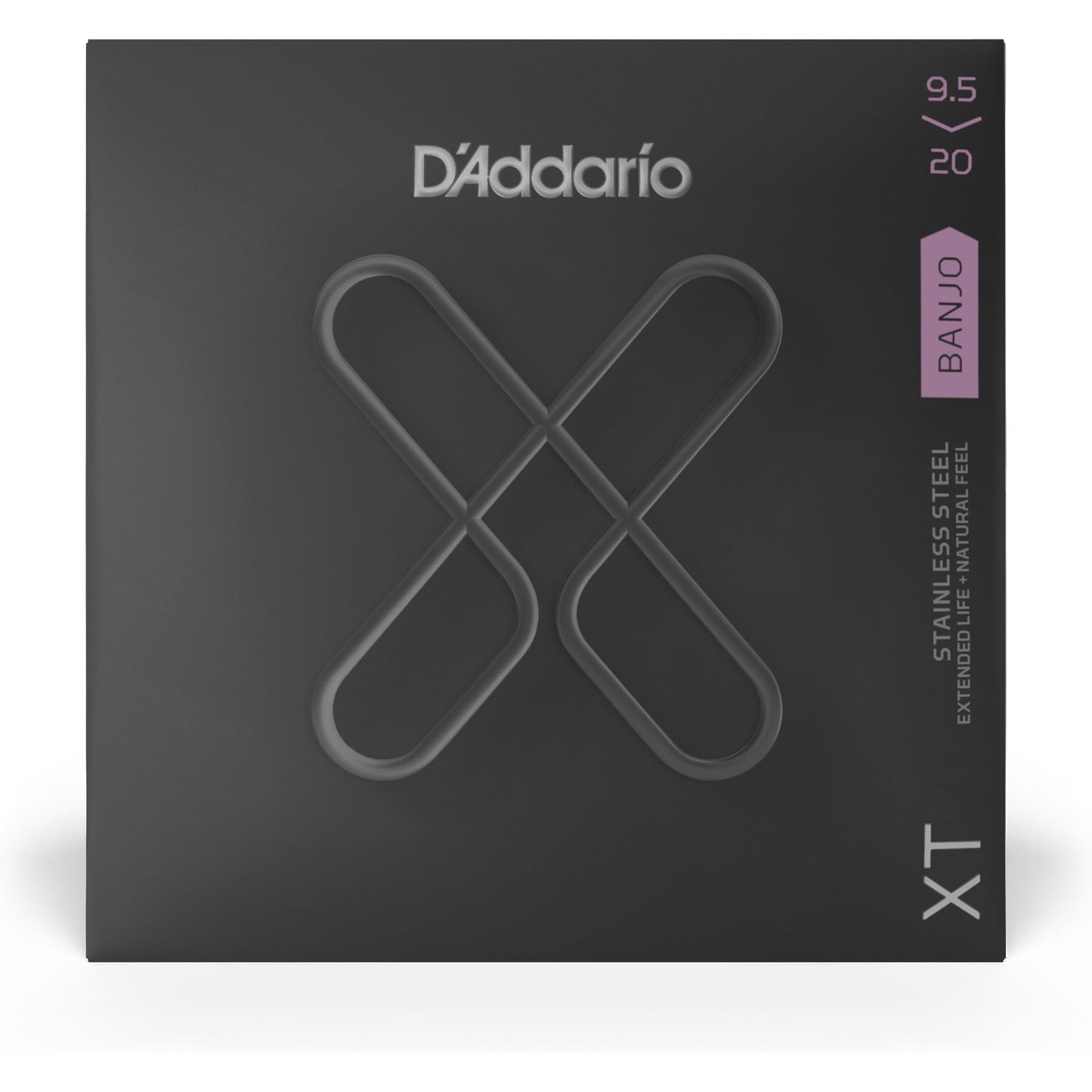 D'Addario XTJ09520 XT Stainless Steel Banjo Strings, Custom Light, 9.5-20