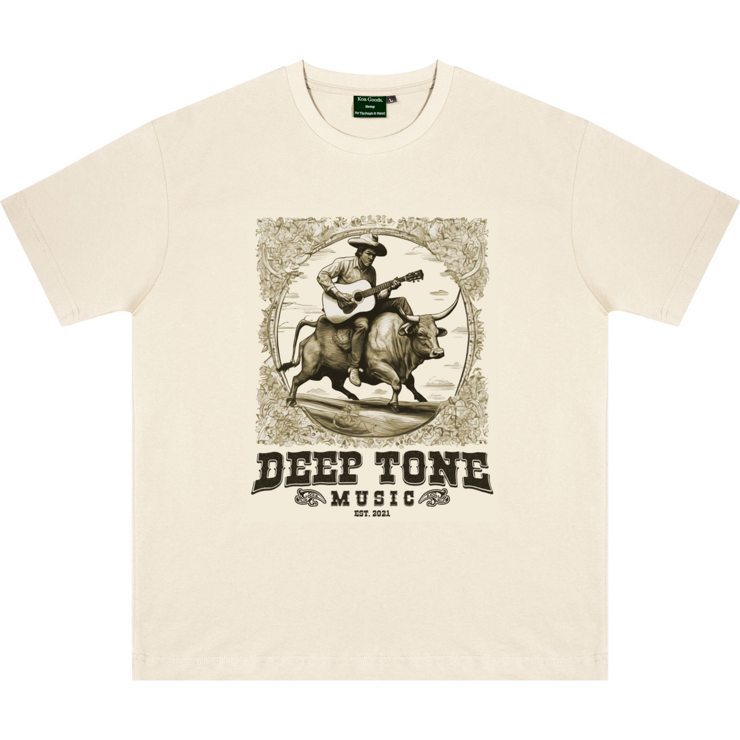 Deep Tone Music "Bull Rider" T-Shirt (Koa Goods Classic Hemp Tee)