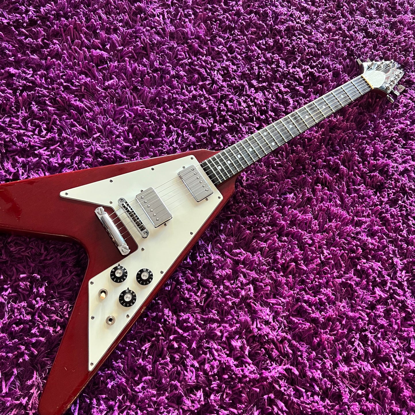1978 Greco Japan FV-600 Flying V (Cherry Red) (w/ OHSC)