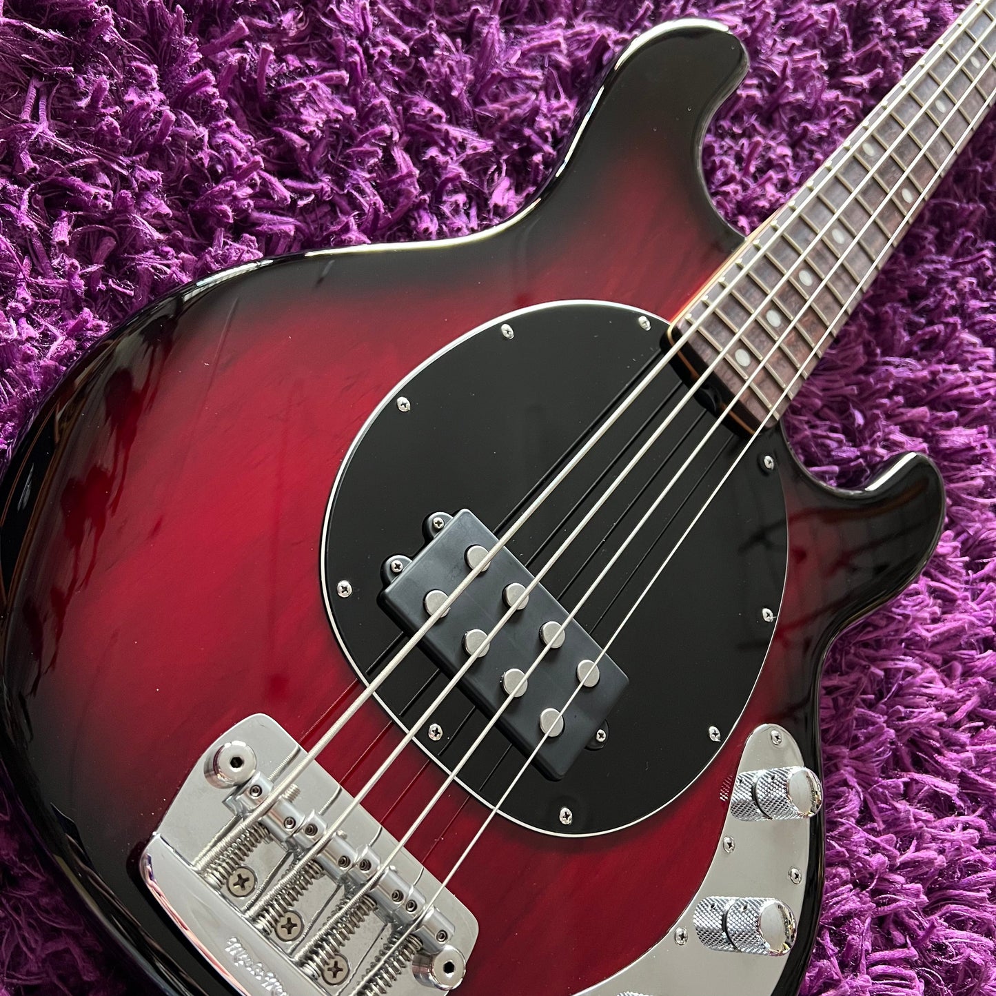 2015 Ernie Ball Music Man StingRay Bass Black Cherry Burst (w/ OHSC)
