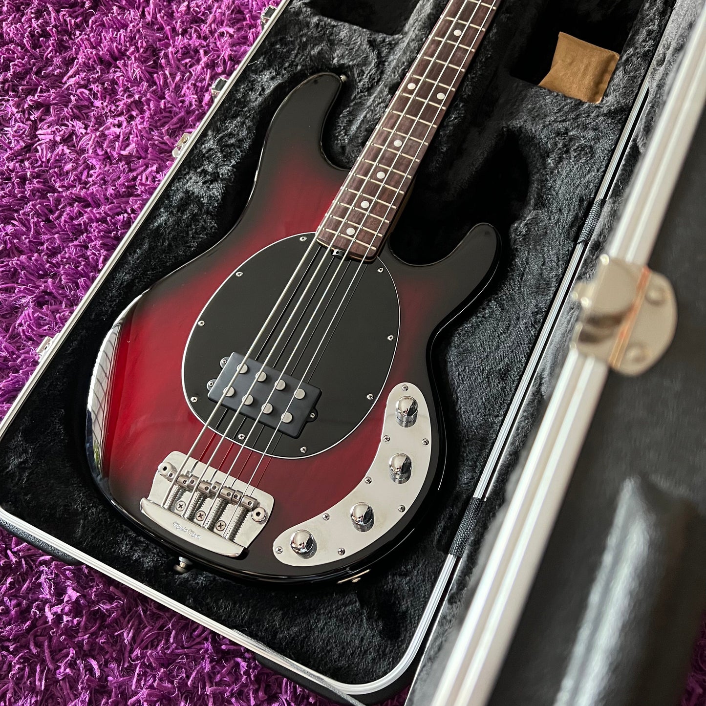 2015 Ernie Ball Music Man StingRay Bass Black Cherry Burst (w/ OHSC)
