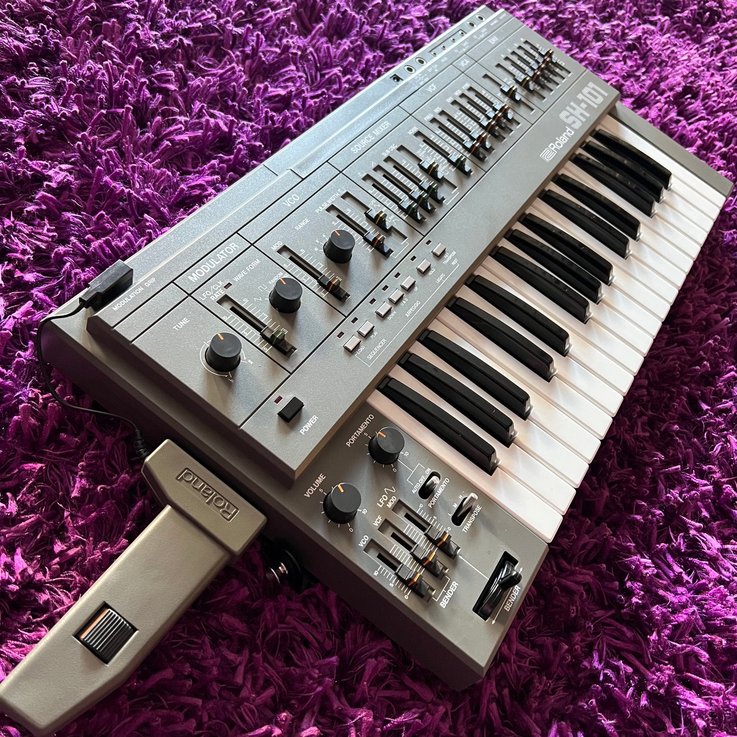 Roland SH-101 Analog Monophonic Synthesizer (w/ Mod Grip, Original Soft Case & Strap)